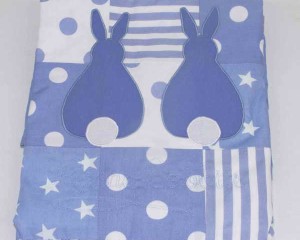 Runny-Babbits-Blue-patchwork-blanket-Applique-detail-B000111