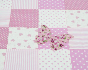 Flutterby-Butterfly-Soft-Pink-Patchwork-blanket-detail