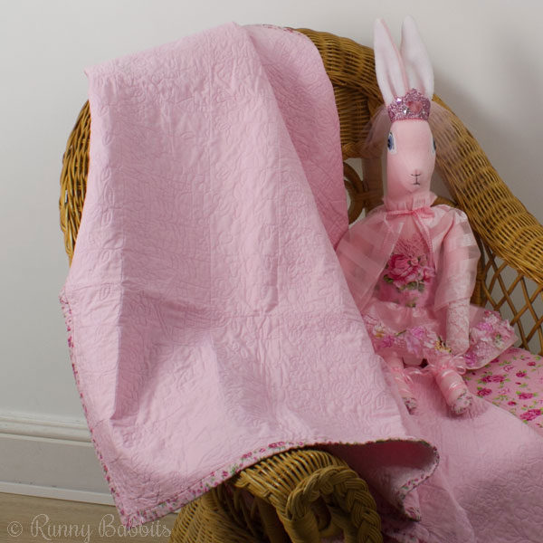 Happy Days Quilt in Pink with Fleur Party Princess Heirloom Rabbit