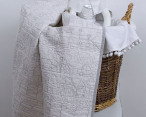 Happy Days Quilt in white with Crystal Arctic Rabbit