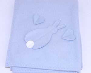 Runny-Babbits-fleece-blanket-blanket-stitch-edge-folded