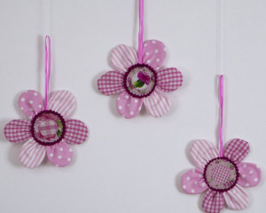 Set of 3 decorative hanging 'Wall Flowers'