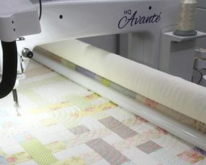 Customer quilt being quilted