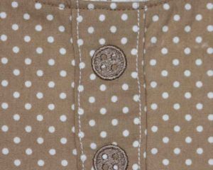 BB033 Coffee Button-up traditional bib detail