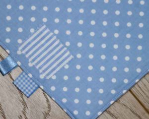 Sky-Blue-polka-dot-full-bandana-bib-stripe-patch-detail-BB026