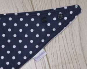 Navy-polka-dot-full-bandana-bib-red-patch-corner-BB001
