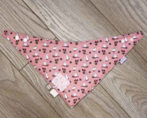 Peach-rabbits-and-owls-full-bandana-bib-pink-patch-front-BB021