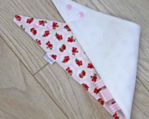 Pink-floral-full-bandana-bib-folded-BB002