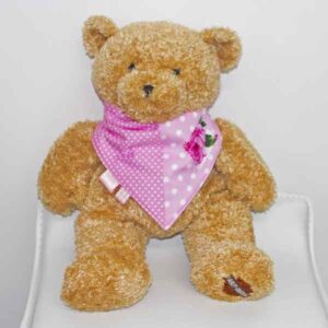 Pink-polka-dot-full-bandana-bib-cerise-rose-patch-BB018