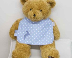 Sky-blue-polka-dot-traditional-bib-with-rabbit-motif-BB014