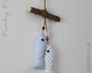 Funky fish in blue and white MFF1