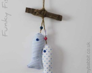 Funky fish in blue and white MFF1