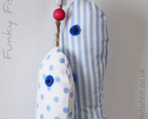 Funky fish in blue and white MFF1