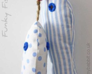 Funky fish in blue and white MFF1
