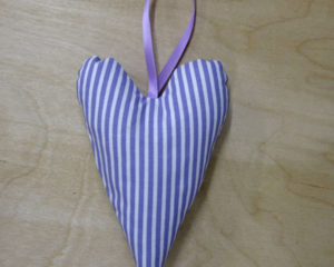Lilac Rose cross-stitch heart back