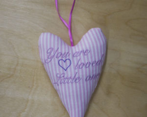 You are loved little one heart in pink