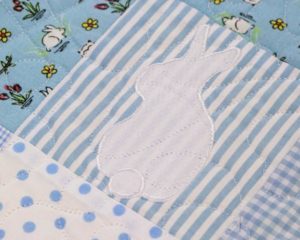 'It's Raining Rabbits' quilt-rabbit detail