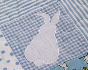 'It's Raining Rabbits' Quilt-rabbit detail