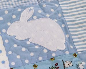 'It's Raining Rabbits' Quilt-rabbit detail