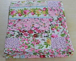 Vintage & Rose Butterfly Quilt folded