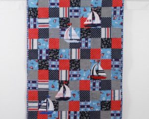 Gone-Sailing-quilt-navy-theme-hanging