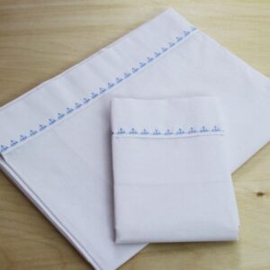 Little Boats border cot sheet set