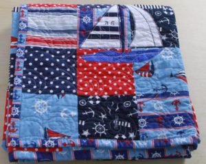 Gone-Sailing - Navy theme- quilt folded