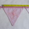 Applique embroidered butterfly bunting in pink flag width