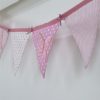 Applique embroidered butterfly bunting in pink