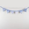 Bunny bunting in blue with white pom-poms