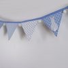 Bunny bunting in blue with white pom-poms