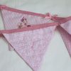 Flutterby Butterfly bunting in pink showing reverse