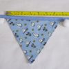 Rabbits and owls blue bunting with white pom-poms flag width