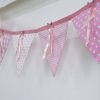 Ribbons and sequins bunting in pink