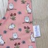 BB010 Peach Rabbits and Owls traditional bib motif and label detail