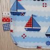 BB016 Blue Sailing traditional bib ribbon detail