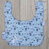 BB017 Blue Rabbits and Owls traditional bib front