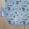 BB017 Blue Rabbits and Owls traditional bib label detail