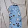 BB017 Blue Rabbits and Owls traditional bib reinforced popper