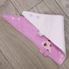 Pink-polka-dot-full-bandana-bib-heart-motif-folded-BB003