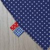 BB007 Navy polka dot trim bandana bib ribbon detail