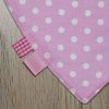 BB005 Pink polka dot trim bandana bib ribbon detail