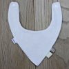 BB009 Peach Rabbits and Owls trim-bandana bib back