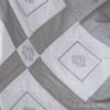 Emblem White and Silver-grey patchwork blanket